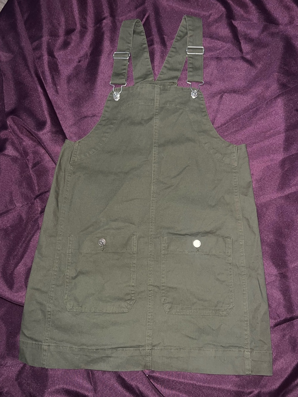 Olive Green Overall Dress